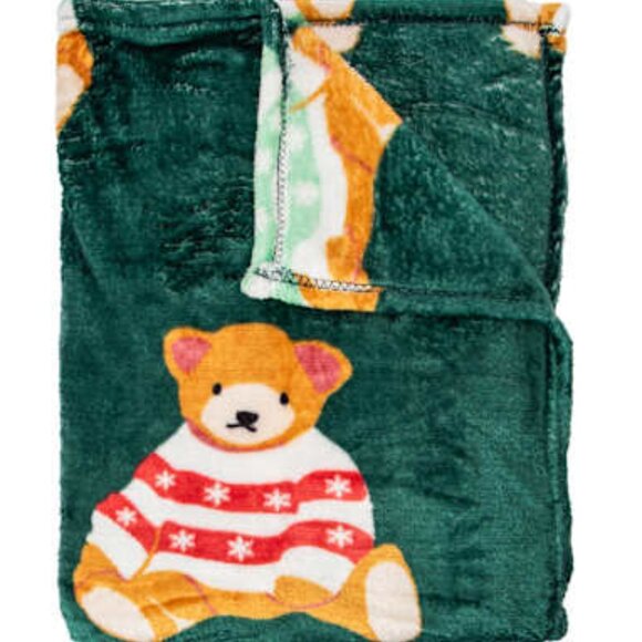 Christmas Theme Teddy Bears Throw Plush Blanket 50" x 60" Brand new in Package - Picture 1 of 4